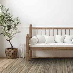 (B729) Ty Pennington Kensie Natural Striped Jute Area Rug, 5x7 -Rugs Sales Store b729 ty pennington kensie natural striped jute area rug 5x7 6