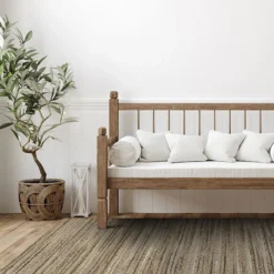 (B729) Ty Pennington Kensie Natural Striped Jute Area Rug, 8x10 -Rugs Sales Store b729 ty pennington kensie natural striped jute area rug 8x10 6