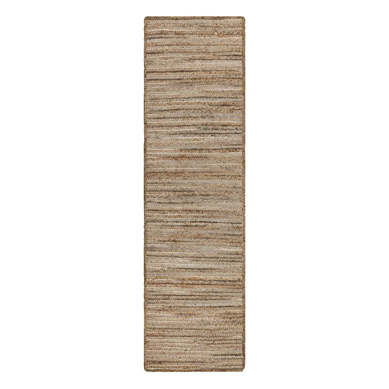 (B729) Ty Pennington Kensie Natural Striped Jute Runner, 2x7 1 (B729) Ty Pennington Kensie Natural Striped Jute Runner, 2x7