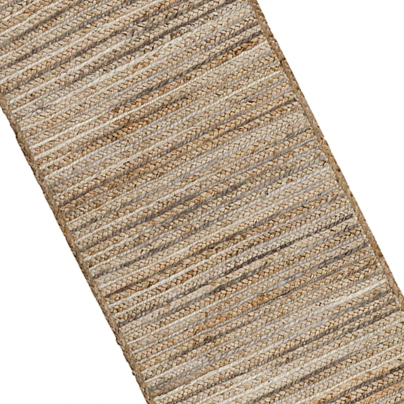 (B729) Ty Pennington Kensie Natural Striped Jute Runner, 2x7 4 (B729) Ty Pennington Kensie Natural Striped Jute Runner, 2x7 - Image 4
