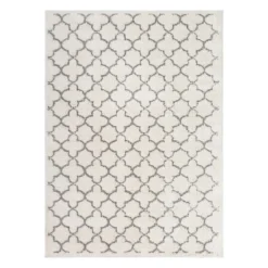 (B746) Elenor Ivory Geometric Area Rug, 8x10
