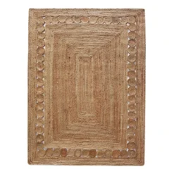 (B760) Found & Fable Jute Braided Area Rug, 5x7