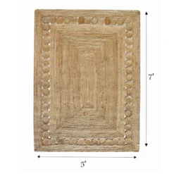 (B760) Found & Fable Jute Braided Area Rug, 5x7 -Rugs Sales Store b760 found fable jute braided area rug 5x7 4