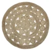 (B773) Braided Jute Round Area Rug, 5'