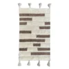 (B774) Ivory & Beige Striped Accent Rug, 2x4
