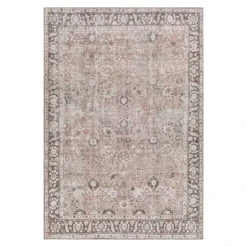 (B784) Colin Multi Floral Washable Area Rug, 5x7