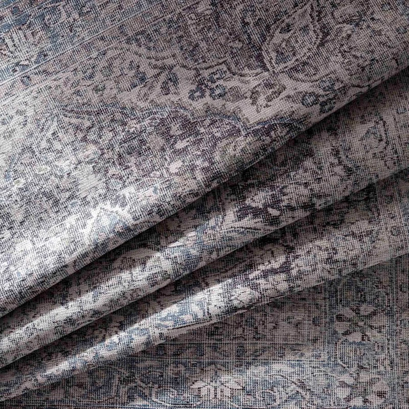 (B785) Colin Blue Medallion Washable Area Rug, 5x7 3 (B785) Colin Blue Medallion Washable Area Rug, 5x7 - Image 3