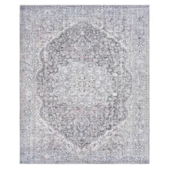 (B785) Colin Blue Medallion Washable Area Rug, 8x10