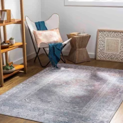 (B786) Honeybloom Colin Multicolor Medallion Washable Area Rug, 5x7 -Rugs Sales Store b786 honeybloom colin multicolor medallion washable area rug 5x7 6