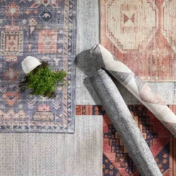 (B794) Amelie Multicolor Medallion Washable Area Rug, 5x7 10 (B794) Amelie Multicolor Medallion Washable Area Rug, 5x7 -Rugs Sales Store b794 amelie multicolor medallion washable area rug 5x7 5