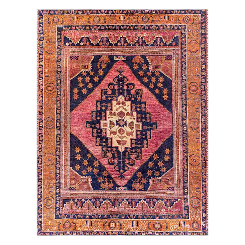(B794) Amelie Multicolor Medallion Washable Area Rug, 8x10 1 (B794) Amelie Multicolor Medallion Washable Area Rug, 8x10