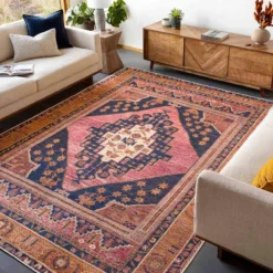 (B794) Amelie Multicolor Medallion Washable Area Rug, 8x10 10 (B794) Amelie Multicolor Medallion Washable Area Rug, 8x10 -Rugs Sales Store b794 amelie multicolor medallion washable area rug 8x10 5