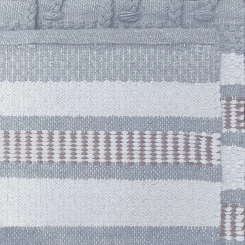 (B800) Honeybloom Grey & Ivory Striped Accent Rug, 27x45 3 (B800) Honeybloom Grey & Ivory Striped Accent Rug, 27x45 - Image 3