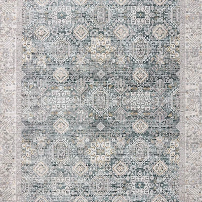 (B806) Tracey Boyd Anna Green Medallion Area Rug, 5x8 2 (B806) Tracey Boyd Anna Green Medallion Area Rug, 5x8 - Image 2