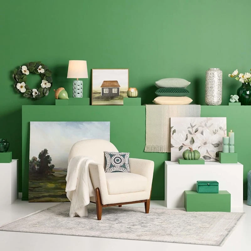 (B806) Tracey Boyd Anna Green Medallion Area Rug, 5x8 4 (B806) Tracey Boyd Anna Green Medallion Area Rug, 5x8 - Image 4