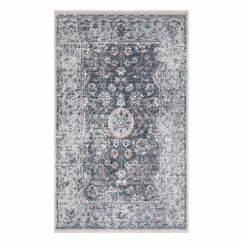 (B807) Honeybloom Cypress Grey Medallion Accent Rug, 3x5 1 (B807) Honeybloom Cypress Grey Medallion Accent Rug, 3x5