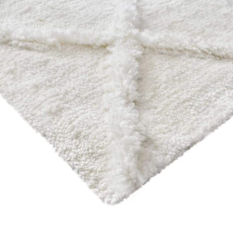 (B813) Ivory Diamond Tufted Runner, 2x7 2 (B813) Ivory Diamond Tufted Runner, 2x7 - Image 2