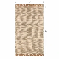 (B821) Crosby St Moore Natural Herringbone Accent Rug, 3x5 -Rugs Sales Store b821 crosby st moore natural herringbone accent rug 3x5 6