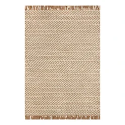 (B821) Crosby St Moore Natural Herringbone Area Rug, 5x7