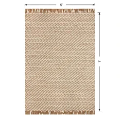 (B821) Crosby St Moore Natural Herringbone Area Rug, 5x7 -Rugs Sales Store b821 crosby st moore natural herringbone area rug 5x7 6