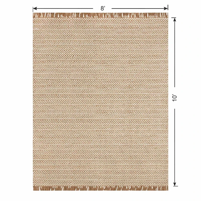 (B821) Crosby St Moore Natural Herringbone Area Rug, 8x10 6 (B821) Crosby St Moore Natural Herringbone Area Rug, 8x10 - Image 6