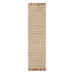 (B821) Crosby St Moore Natural Herringbone Runner, 2x7