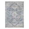 (B822) Whittington Blue Floral Medallion Area Rug, 5x7