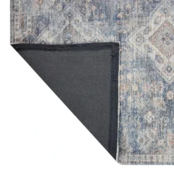 (B822) Whittington Blue Floral Medallion Area Rug, 5x7 9 (B822) Whittington Blue Floral Medallion Area Rug, 5x7 -Rugs Sales Store b822 whittington blue floral medallion area rug 5x7 3