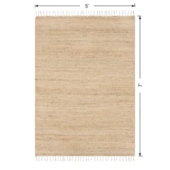 (B825) Honeybloom Lawrence Jute Fringe Area Rug, 5x7 12 (B825) Honeybloom Lawrence Jute Fringe Area Rug, 5x7 -Rugs Sales Store b825 honeybloom lawrence jute fringe area rug 5x7 6