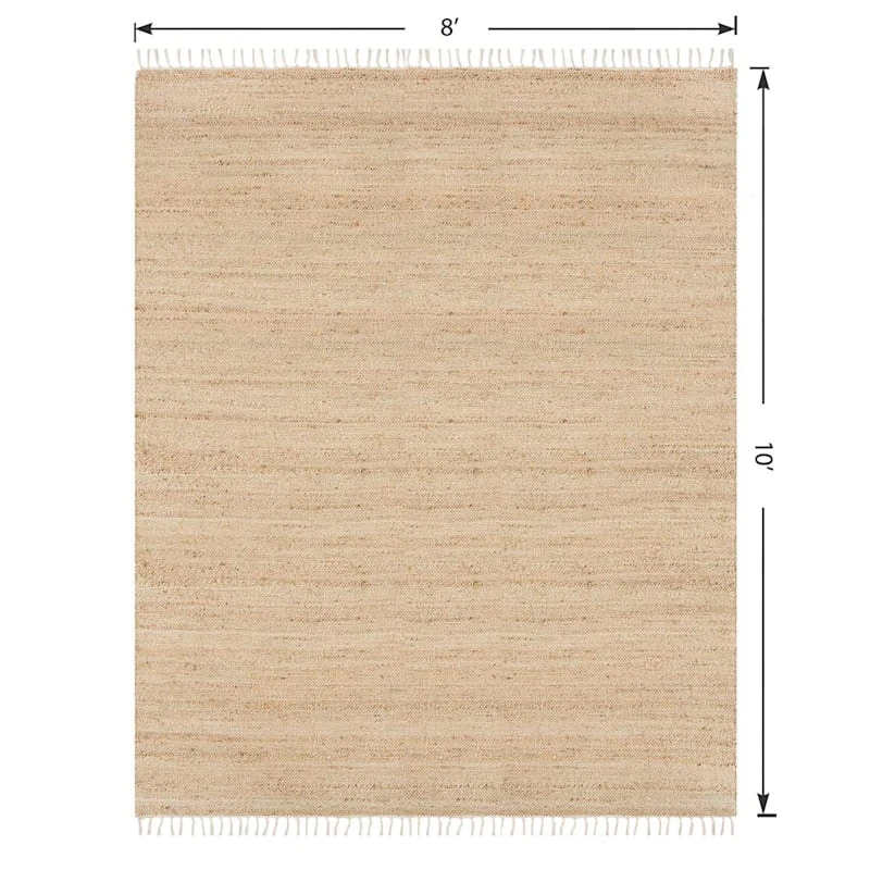 (B825) Honeybloom Lawrence Jute Fringe Area Rug, 8x10 6 (B825) Honeybloom Lawrence Jute Fringe Area Rug, 8x10 - Image 6