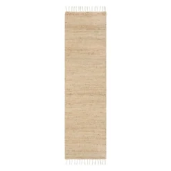 (B825) Honeybloom Lawrence Jute Fringe Runner, 2x7