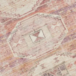 (B826) Red & Pink Tribal Patterned Washable Area Rug, 8x10 -Rugs Sales Store b826 red pink tribal patterned washable area rug 8x10 4