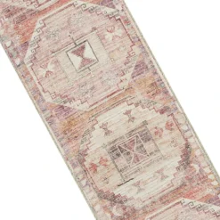 (B826) Red & Pink Tribal Patterned Washable Runner, 2x7 10 (B826) Red & Pink Tribal Patterned Washable Runner, 2x7 -Rugs Sales Store b826 red pink tribal patterned washable runner 2x7 4