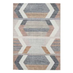 (B827) Arrow Multicolor Washable Area Rug, 5x7
