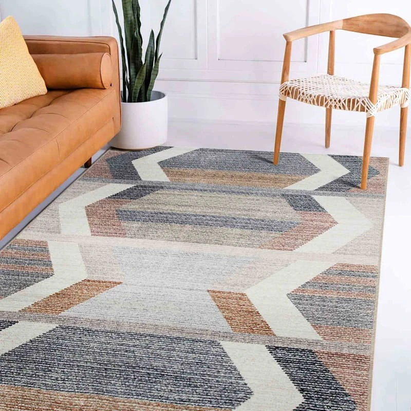 (B827) Arrow Multicolor Washable Area Rug, 5x7 7 (B827) Arrow Multicolor Washable Area Rug, 5x7 - Image 7