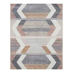 (B827) Arrow Multicolor Washable Area Rug, 8x10