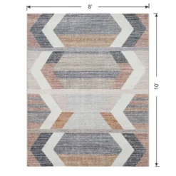 (B827) Arrow Multicolor Washable Area Rug, 8x10 12 (B827) Arrow Multicolor Washable Area Rug, 8x10 -Rugs Sales Store b827 arrow multicolor washable area rug 8x10 6