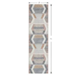 (B827) Arrow Multicolor Washable Runner, 2x7 12 (B827) Arrow Multicolor Washable Runner, 2x7 -Rugs Sales Store b827 arrow multicolor washable runner 2x7 6