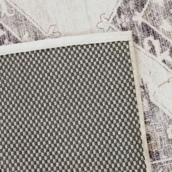 (B829) Grey & White Floral Washable Accent Rug, 3x5 9 (B829) Grey & White Floral Washable Accent Rug, 3x5 -Rugs Sales Store b829 grey white floral washable accent rug 3x5 4