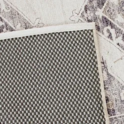 (B829) Grey & White Floral Washable Area Rug, 8x10 11 (B829) Grey & White Floral Washable Area Rug, 8x10 -Rugs Sales Store b829 grey white floral washable area rug 8x10 5