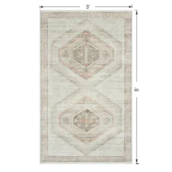 (B830) Pink Multicolor Tribal Washable Accent Rug, 3x5 10 (B830) Pink Multicolor Tribal Washable Accent Rug, 3x5 -Rugs Sales Store b830 pink multicolor tribal washable accent rug 3x5 5