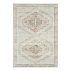 (B830) Pink Multicolor Tribal Washable Area Rug, 5x7