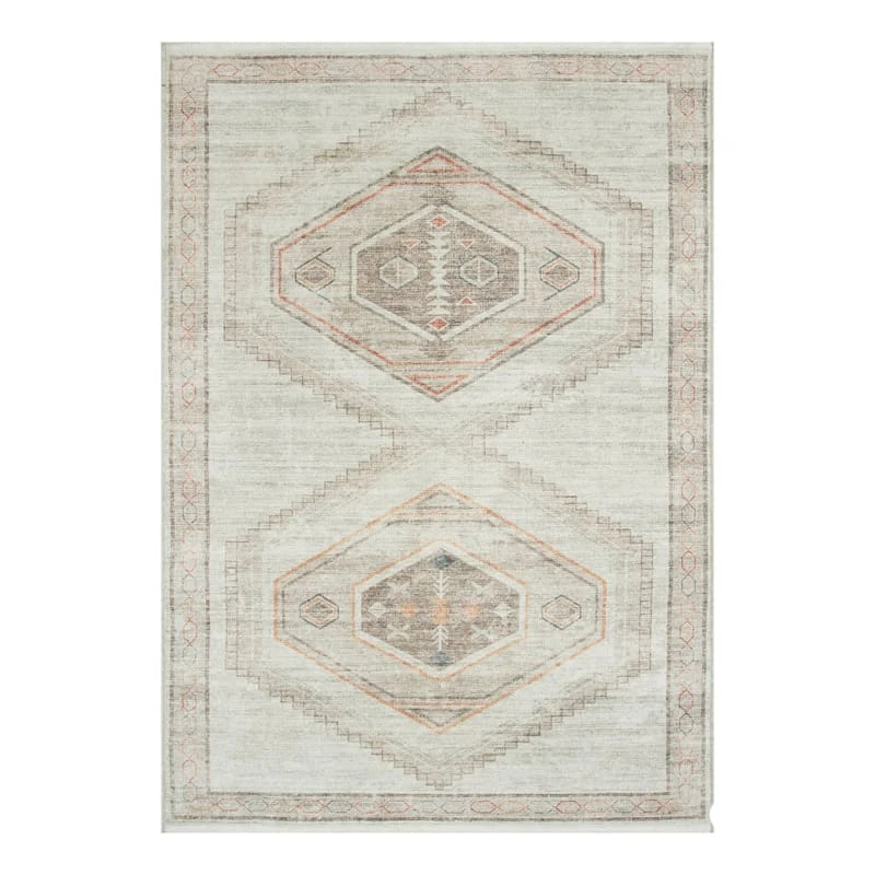 (B830) Pink Multicolor Tribal Washable Area Rug, 5x7 1 (B830) Pink Multicolor Tribal Washable Area Rug, 5x7