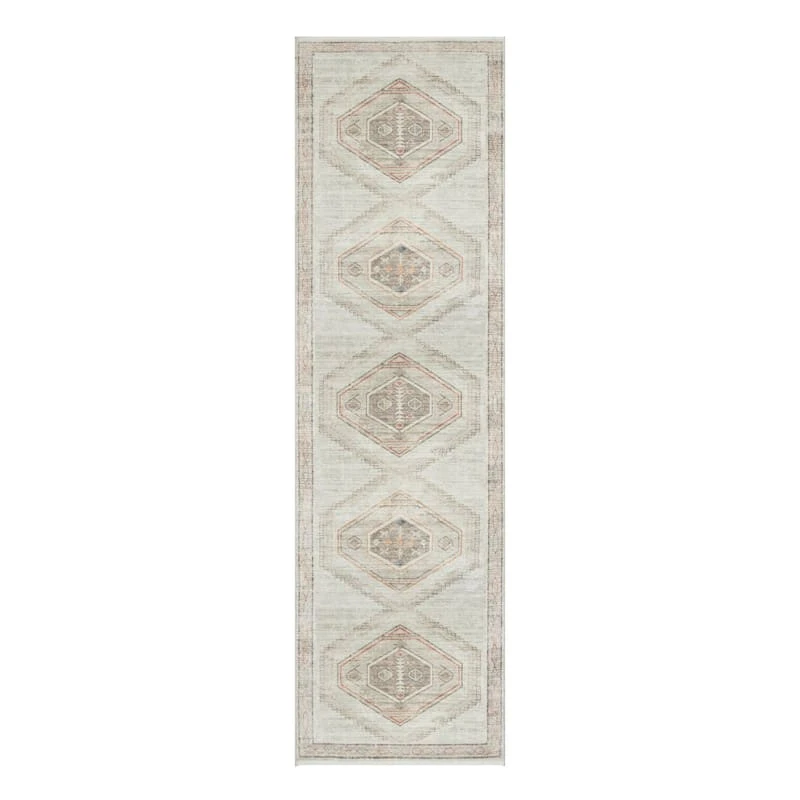 (B830) Pink Multicolor Tribal Washable Runner, 2x7 1 (B830) Pink Multicolor Tribal Washable Runner, 2x7