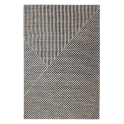(B834) Found & Fable Dassel Black Woven Area Rug, 5x7