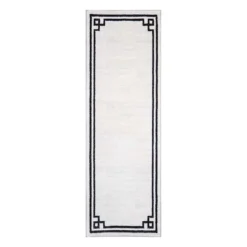 (B838) Providence Verona Ivory Key Border Runner, 2x6