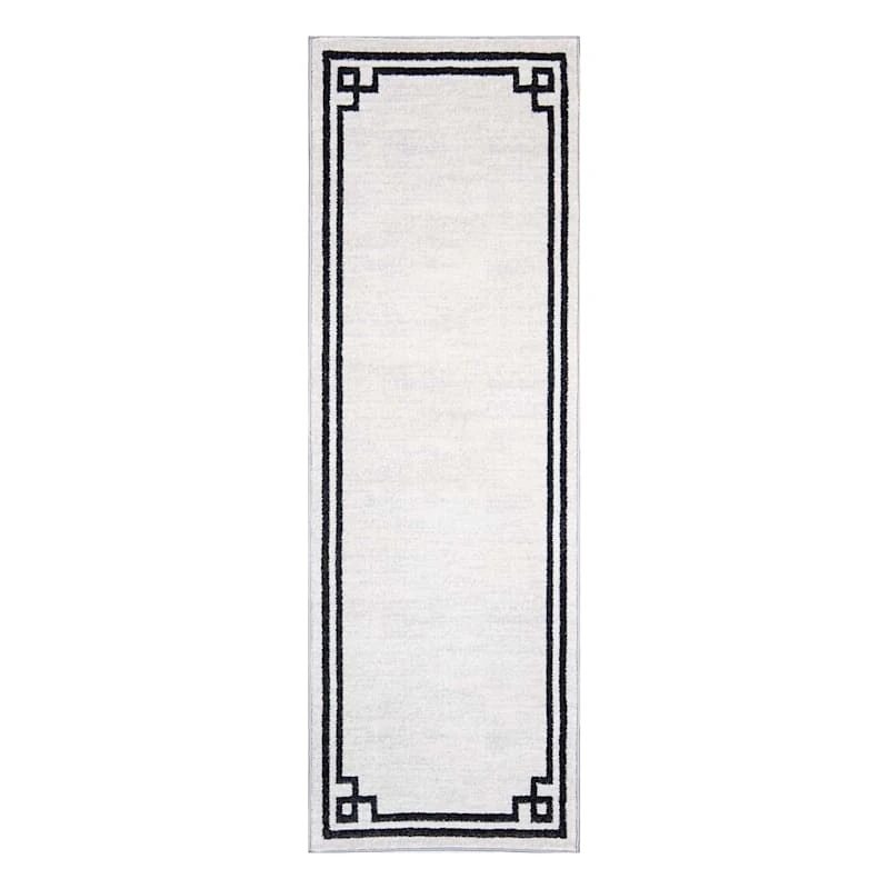 (B838) Providence Verona Ivory Key Border Runner, 2x6 1 (B838) Providence Verona Ivory Key Border Runner, 2x6