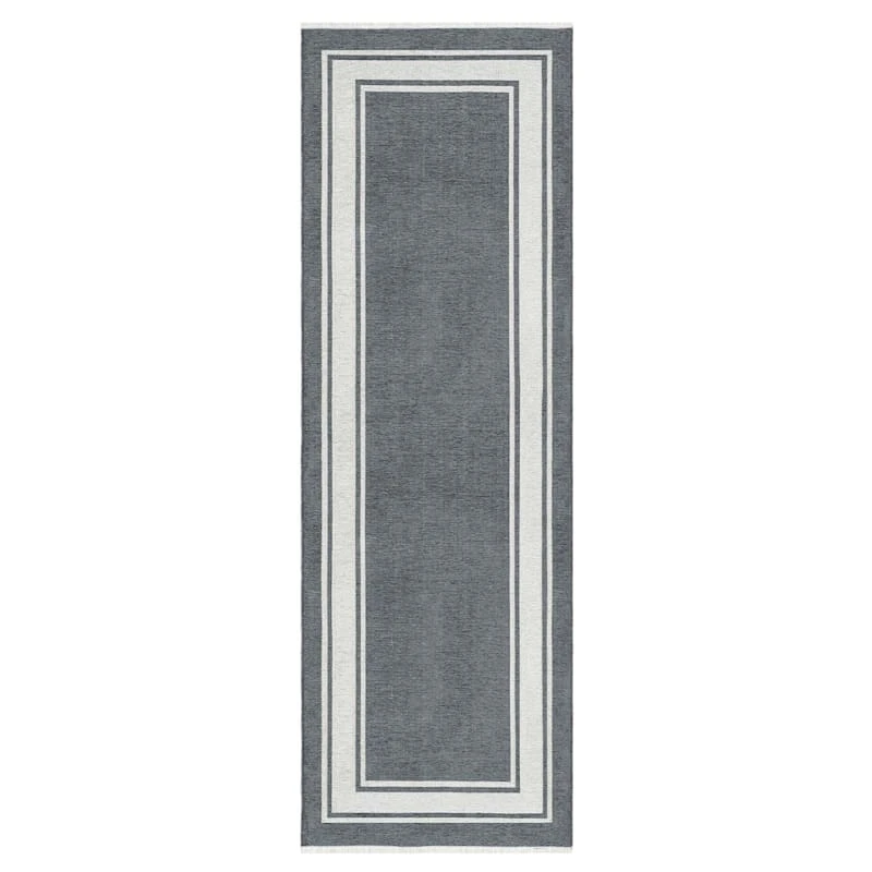 (B841) Providence Noa Grey Border Runner, 2x6 1 (B841) Providence Noa Grey Border Runner, 2x6