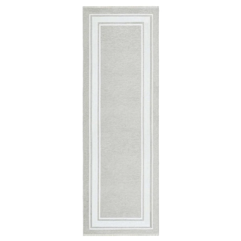 (B841) Providence Noa Grey Border Runner, 2x6 2 (B841) Providence Noa Grey Border Runner, 2x6 - Image 2