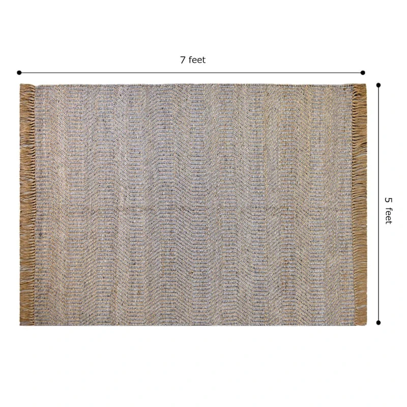 (B855) Found & Fable Element Natural Jute & Wool Woven Area Rug, 5x7 5 (B855) Found & Fable Element Natural Jute & Wool Woven Area Rug, 5x7 - Image 5